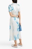 Balisa tie-dyed washed-silk midi shirt dress