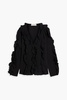 Amira ruffled silk-blend blouse