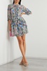 Tilly ruffled printed silk-chiffon mini dress