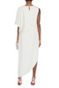 Asymmetric draped satin maxi dress