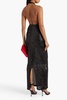 Zack cutout sequined stretch-mesh halterneck maxi dress