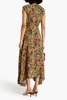 Divya pleated floral-print silk crepe de chine maxi dress