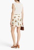 Ella tiered printed silk-crepon mini skirt