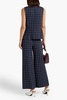 Checked jacquard wide-leg pants