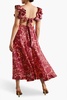 Tiggy cutout ruffled paisley-print silk midi dress