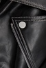 Oslo cropped embroidered faux leather biker jacket