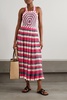 Paz striped crochet-knit cotton maxi dress