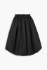 Gathered padded taffeta midi skirt