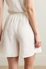 Cutout linen shorts