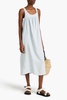 Gathered linen midi dress