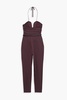 Pleated cotton-blend poplin halterneck jumpsuit