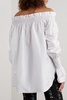 Sade off-the-shoulder shirred silk-taffeta top