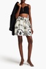 Solera metallic floral-jacquard mini skirt