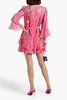 Marissa tiered printed silk-chiffon mini dress