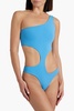 Carve one-shoulder cutout swimsuit