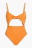 Kia cutout ribbed knotted swimsuit