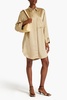 Olisse crinkled satin-crepe mini shirt dress