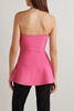 Strapless knitted peplum top