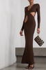 Asymmetric cutout jersey maxi dress