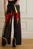 Printed voile wide-leg pants