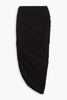 Diana asymmetric ruched stretch-jersey skirt