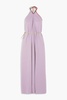 Mar open-back silk halterneck maxi wrap dress