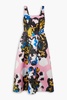 Mindscape printed duchesse-satin midi dress