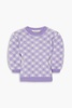 Crystal-embellished checked mohair-blend sweater