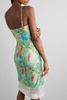 Tropicalia crochet-trimmed printed stretch-velvet midi dress