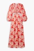 Leonie cutout printed cotton-voile maxi dress