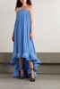 Strapless ruffled chiffon gown