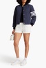 Striped shell bomber jacket