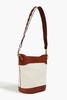 Leather and canvas bucket bag