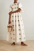 Raquel Victoria embroidered linen maxi dress