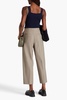 Twill straight-leg pants