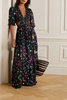 Farrah smocked open-back printed cotton-voile maxi dress