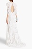 Cloud cutout cotton crocheted lace maxi dress