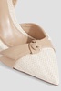 Clarita bow-detailed leather and raffia pumps