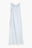 Gathered linen midi dress