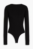 Cutout ribbed-jersey bodysuit