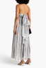 Allas ruffled silk-blend lamé maxi dress