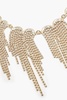 Fringed gold-tone crystal necklace