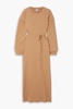 Shaw ribbed cotton wrap midi dress