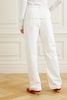 Le De Nimes Caraco belted frayed high-rise wide-leg jeans