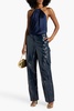 Genevieve faux textured-leather cargo pants