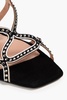 Crystal-embellished suede sandals