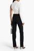 One-shoulder cutout cropped crepe top