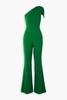 One-shoulder stretch-cady jumpsuit