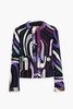 Embellished printed cotton-twill jacket