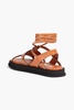 Topstitched leather sandals